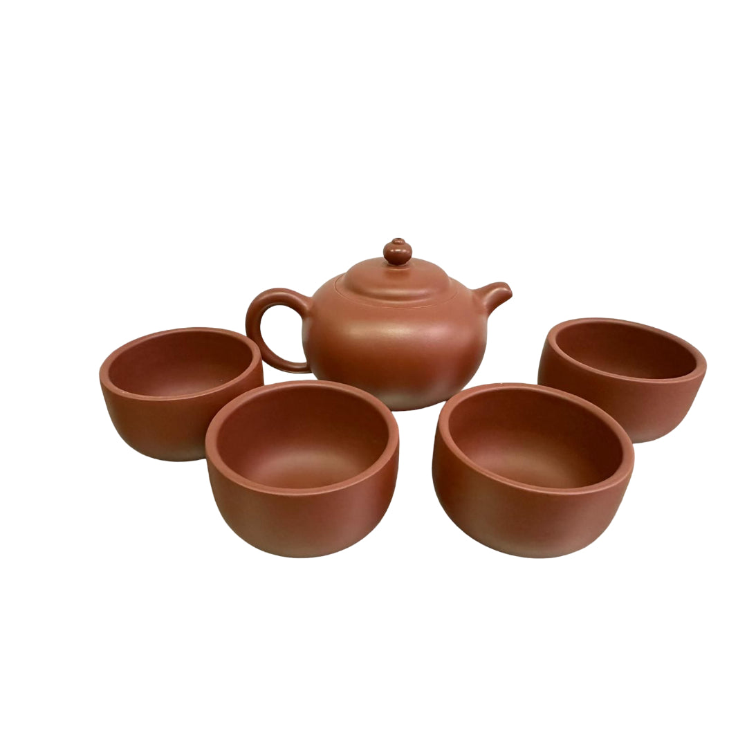 Jade Milk Purple Clay Teaware Set (Teapot with Four Tea Cups)