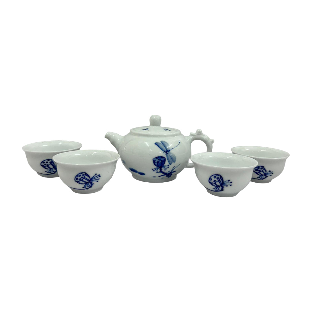 Dragonfly Teaware Set (Teapot with Four Tea Cups)
