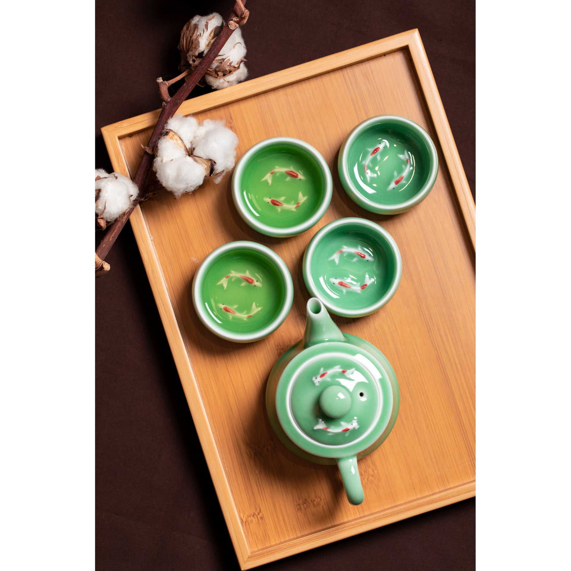 Celadon Fish Teaware Set